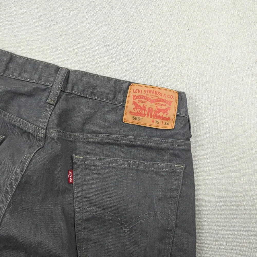 Levis Jeans Mens 32x34 Gray 569 Loose Relaxed Casual Classic Western Baggy